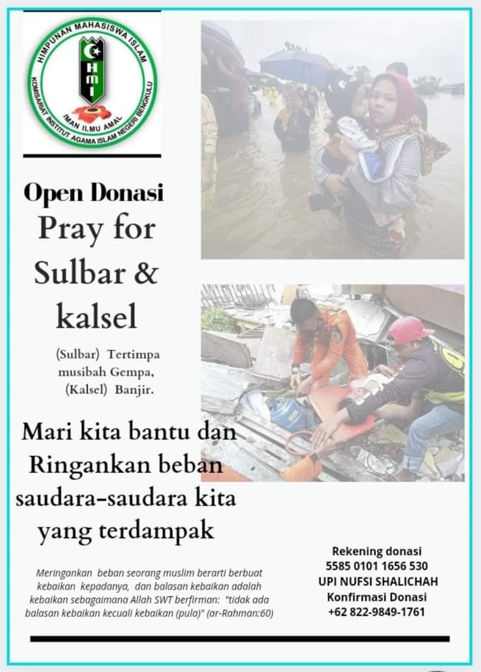 HMI IAIN Bengkulu Open Donasi Peduli Korban Bencana Alam